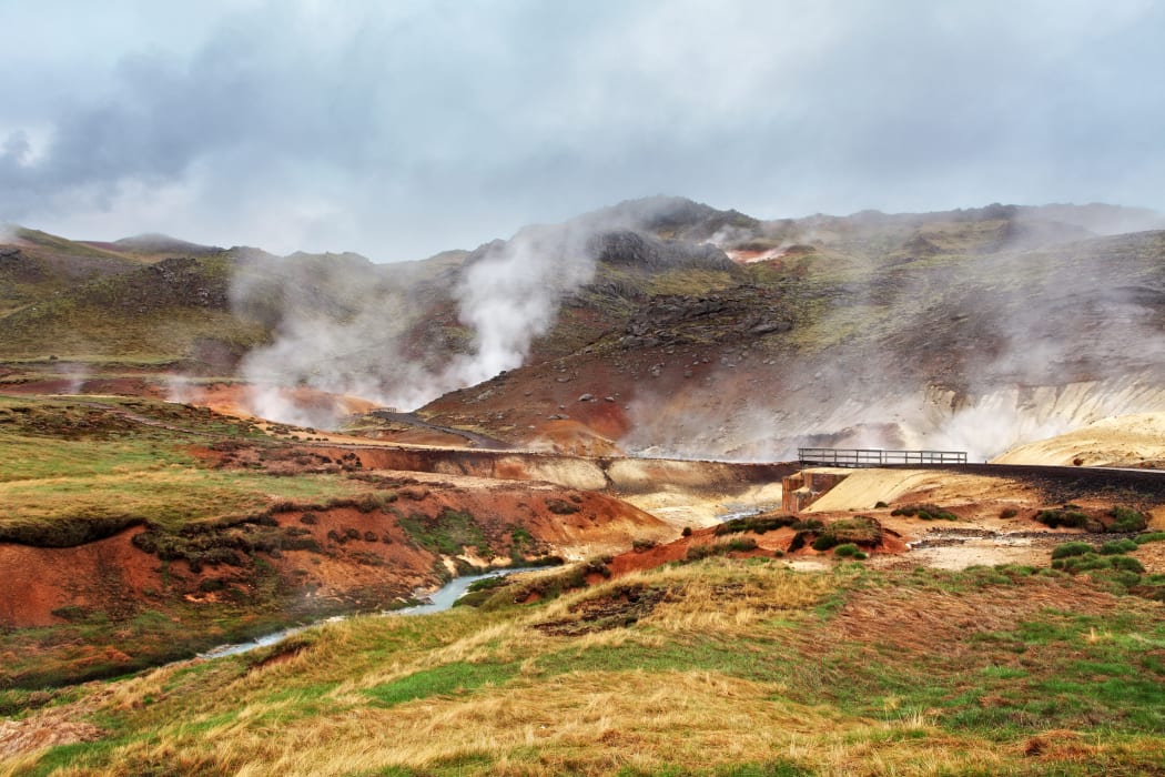 The Seltun geothermal area lies close to the Fagradalsfjall volcano, which has just erupted in Iceland.