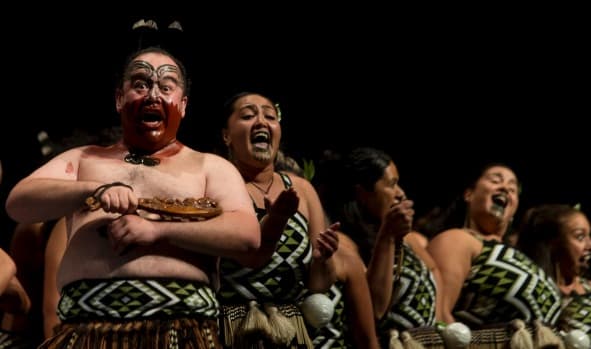 Paraone with his kapahaka group Mōtai Tangata Rau.