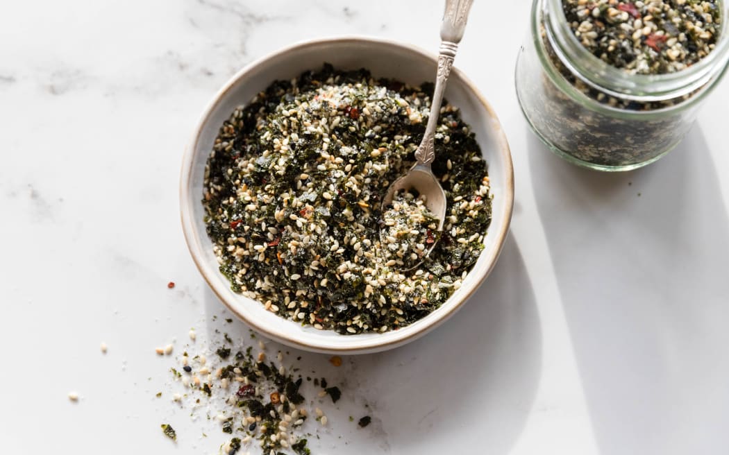 A small bowl of seaweed salt
