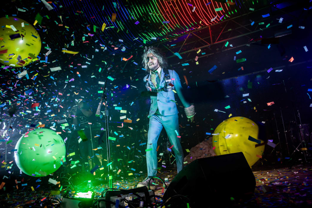 Wayne Coyne during a Flaming Lips concert in Milan, Italy, 2018.