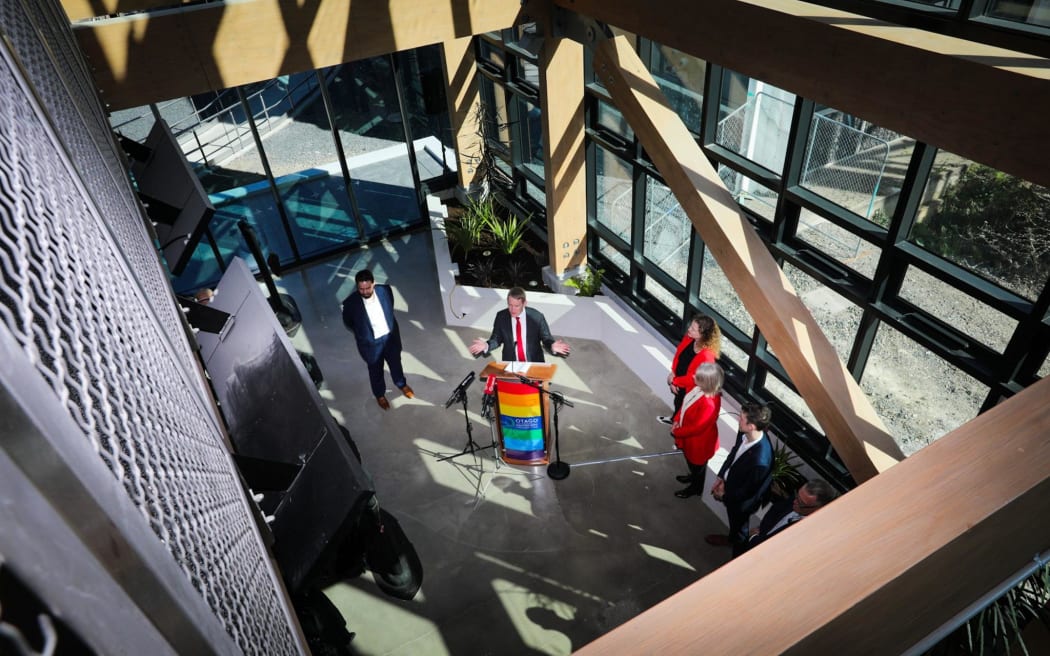 Chris Hipkins at the opening of  He Toki Kai Te Rika at Otago Polytechnic