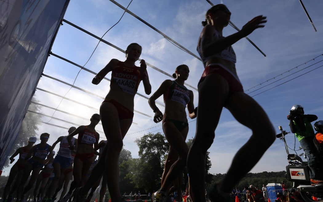 13.08.2013. Moscow, Russia.  IAAF World Cup 2013 Moscow Russia. 14th IAAF World Championships 20 Kilometers Race Walk for women