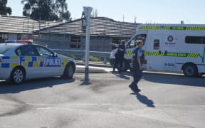 One of the cordons set up at Bateup Road in Richmond.