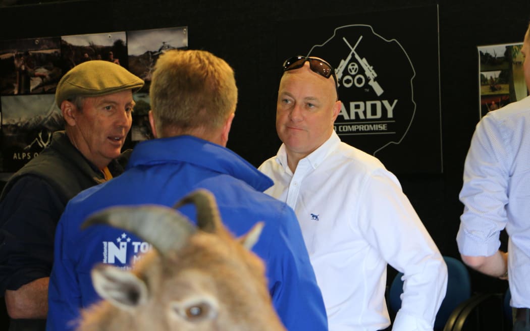 Chris Luxon at the Sika Show, a hunting and fishing convention in Hamilton