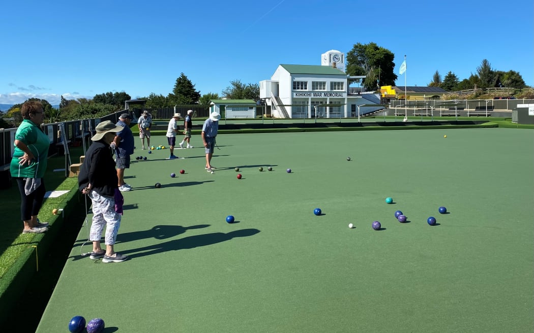 The carpet greens are a smooth and even surface for all players.