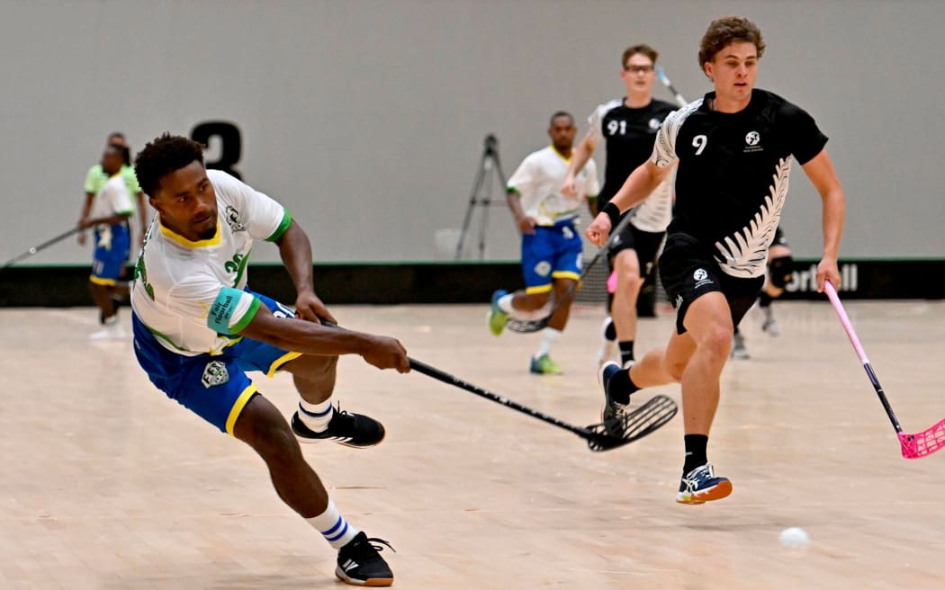 New Zealand beat Solomon Islands 10 goals to 2 at the Asia Oceania Floorball Confederation tournament.