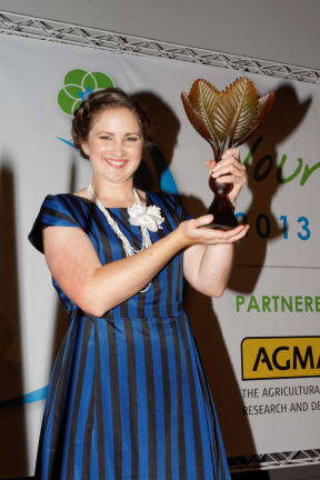 Kelly Jean Kerr celebrates her win.
