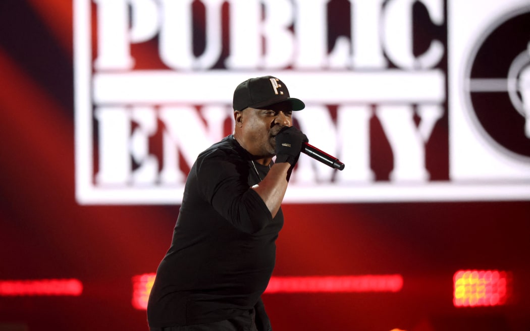 LAS VEGAS, NEVADA - SEPTEMBER 23: (FOR EDITORIAL USE ONLY) Chuck D of Public Enemy performs onstage during the 2023 iHeartRadio Music Festival at T-Mobile Arena on September 23, 2023 in Las Vegas, Nevada.   Rich Polk/Getty Images for iHeartRadio/AFP (Photo by Rich Polk / GETTY IMAGES NORTH AMERICA / Getty Images via AFP)