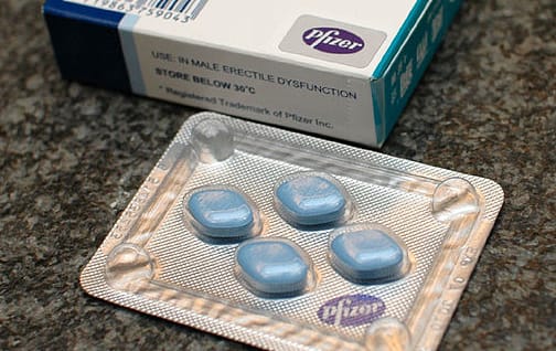 A pack of 4 Viagra tablets