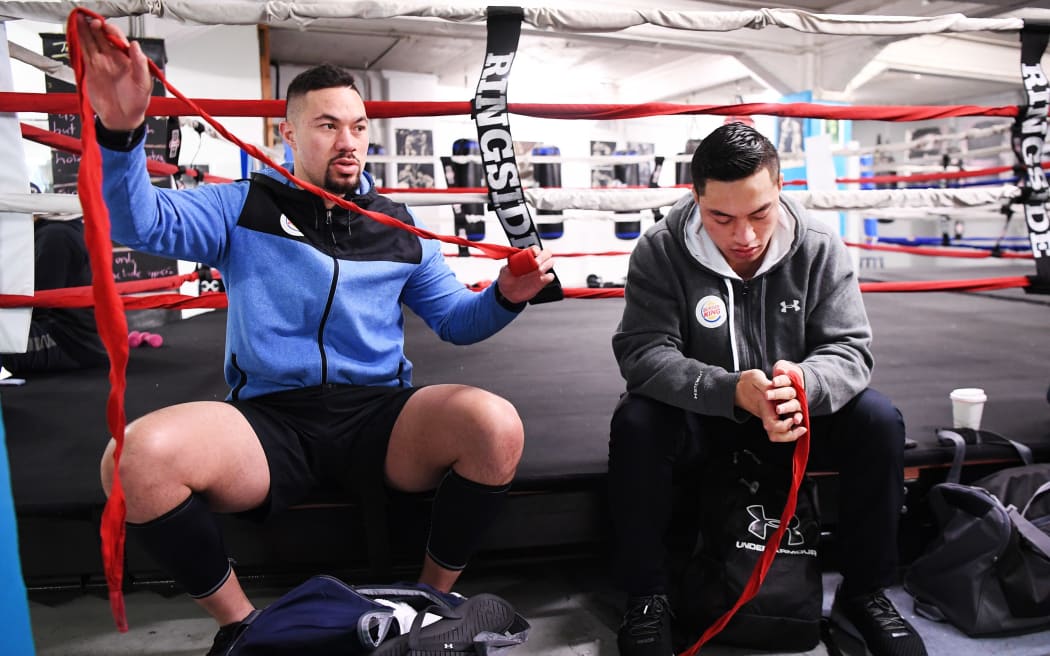 Joseph and John Parker prepare for training.