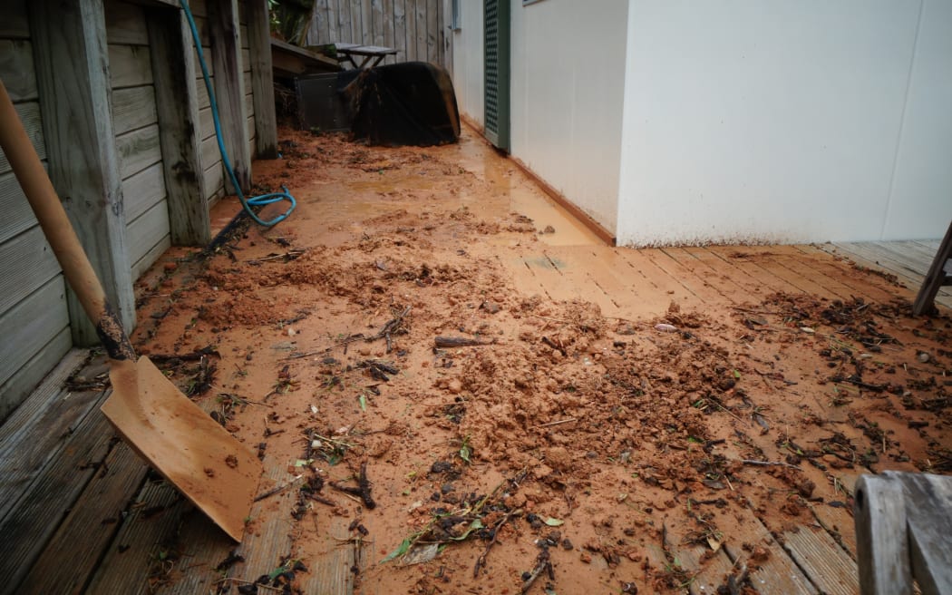 The outside of a home in Northland's Ōakura on Monday.