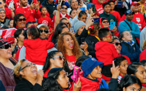 Colourful fans gather at the Oceania Cup fan day in Mangere