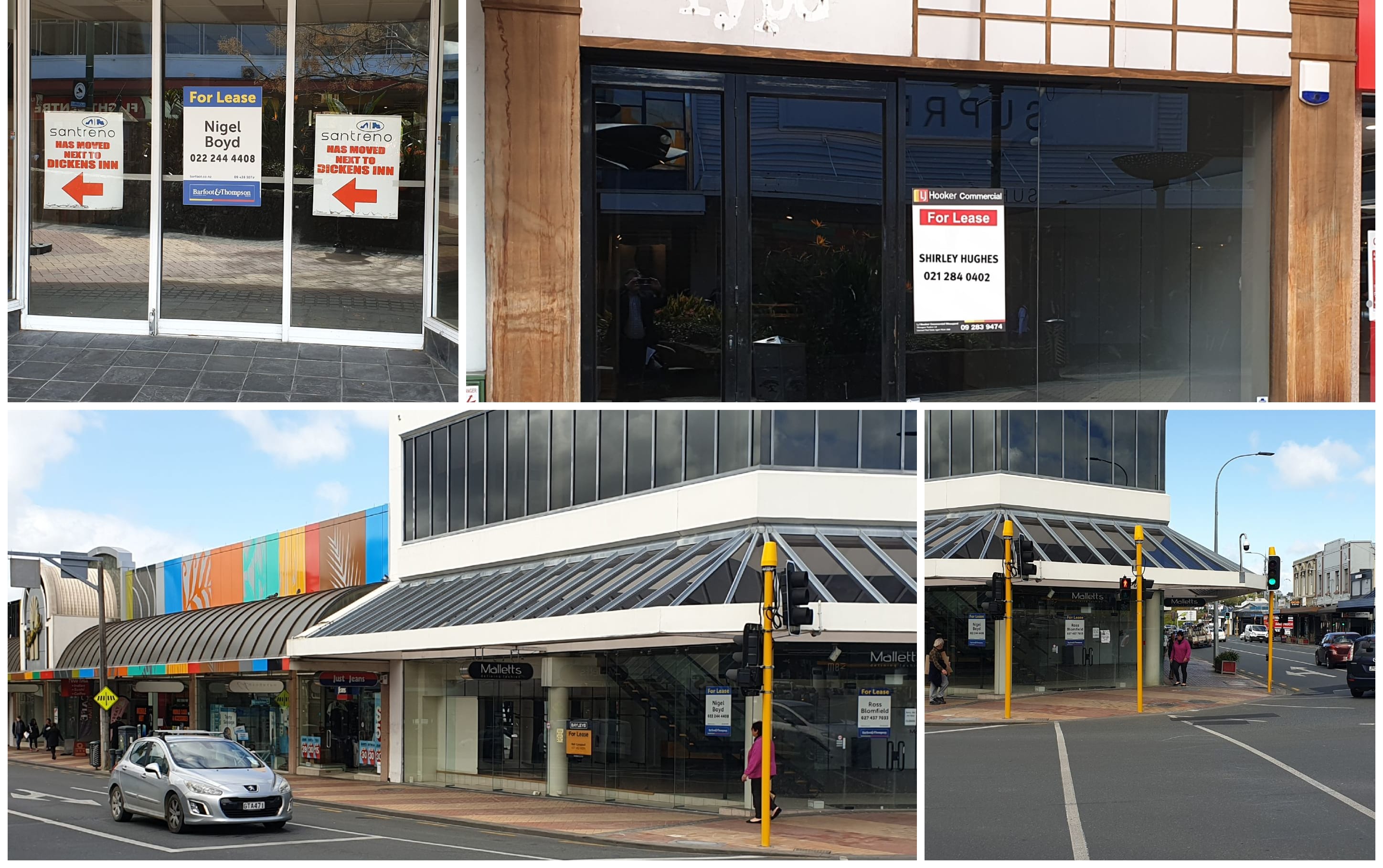 Whangarei CBD retail precinct - empty shops Sept 2019