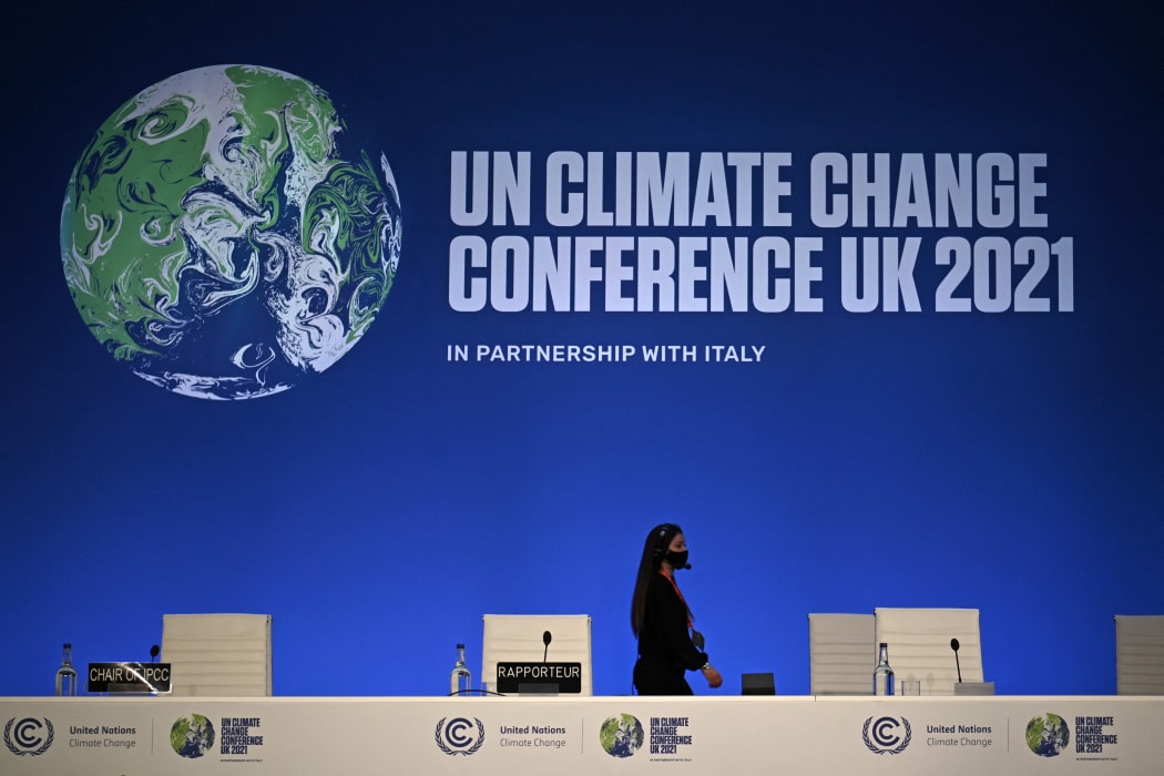 Final preparations are made for the start of The Procedural Opening of the COP26 UN Climate Change Conference in Glasgow, Scotland