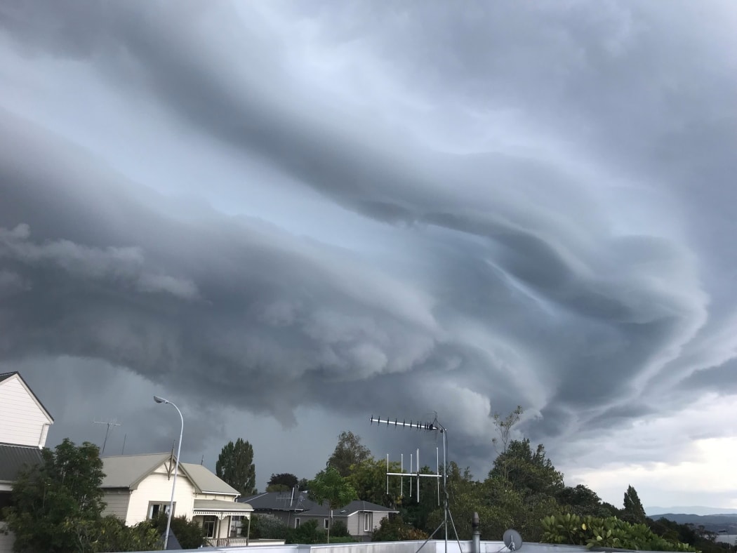 Cumulonimbus clouds over Napier on 23 January 2018
