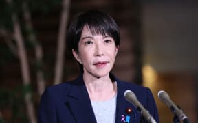 Japanese Prime Minister Sanae Takaichi speaks to reporters ahead of the 48th anniversary of Megumi Yokota's abduction at the Prime Minister's Office in Tokyo, on November 14, 2025.