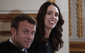 Jacinda Ardern and Emmanuel Macron in Paris - Christchurch Call