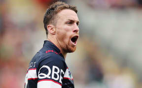 The Roosters' playmaker James Maloney in NRL action.