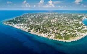 Aerial view of Grand Cayman island in the Caribbean.