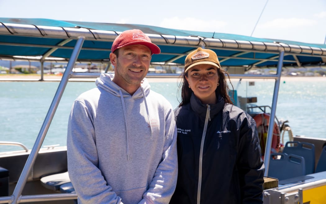 Richie McNabb and Briar Palmer from Cathedral Cove Water Taxi.