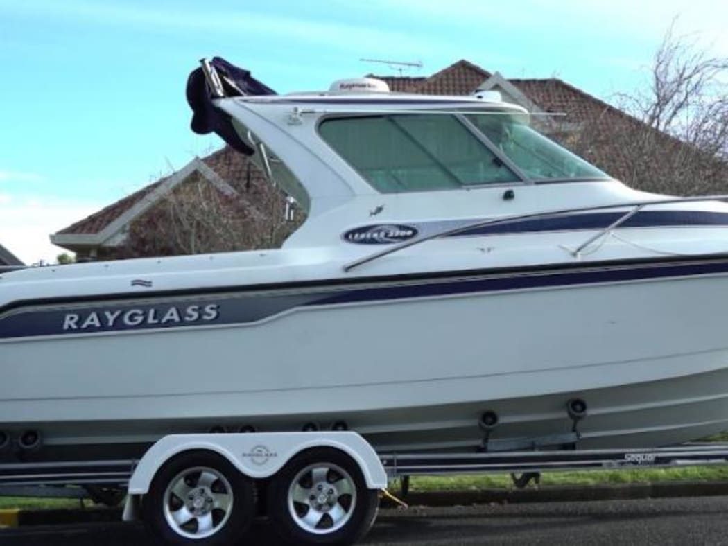 A boat seized by police during the operation.