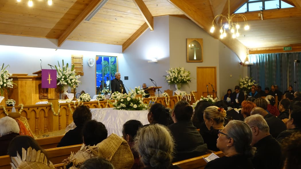 Sione Taumololo and Talita Fifita, who died in a bus crash near Gisborne on Christmas Eve, are remembered at a service at Grey Lynn's Tongan Methodist Church.