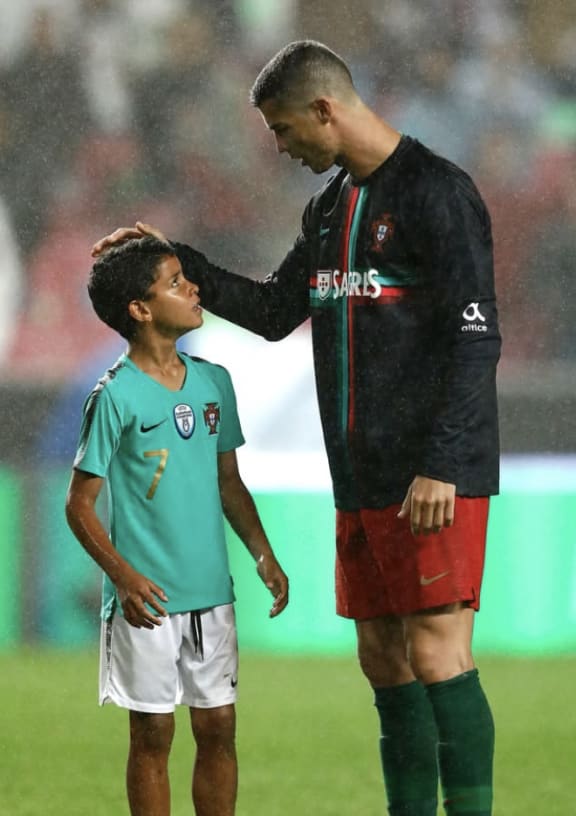 Cristiano Ronaldo and his son Cristiano jnr.