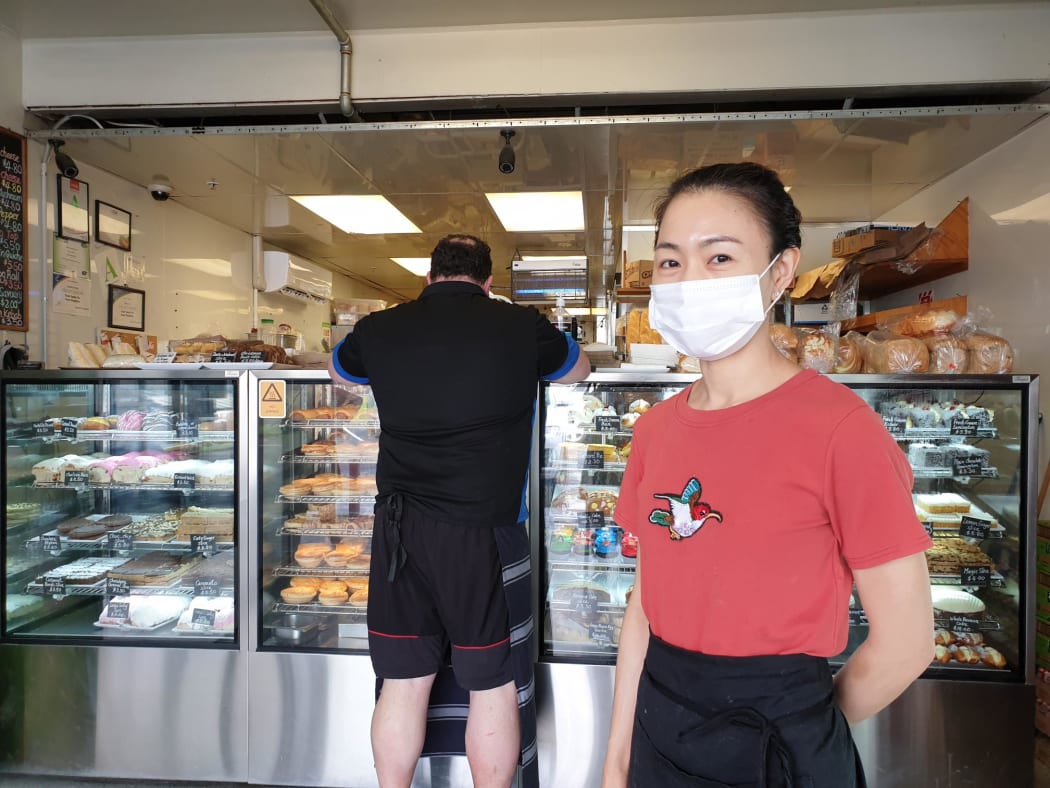 Kelly Lin, owner of Drury Breadbasket, says the shop was busier than normal this morning. some customers were telling her they were traveling to Hamilton to visit family and friends.