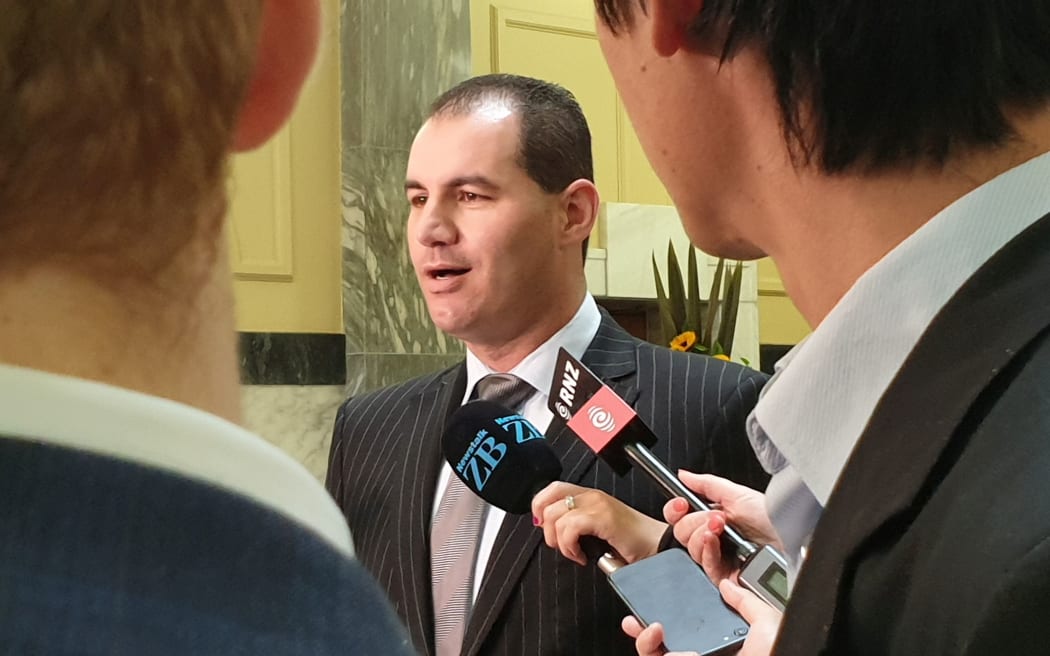 Jami-Lee Ross talks to media after it was revealed the Serious Fraud Office is investigating his complain about National leader Simon Bridges' disclosure of political donations.