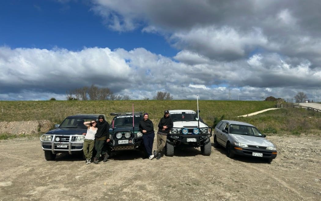 Hawke’s Bay Adventure NZ 4X4 Club members, from left, Sarah, Kaue, Milly, and club founder George Christieson.