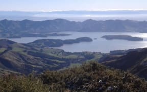 View of the Port Hills and Lyttelton Harbour from Mt Herbert