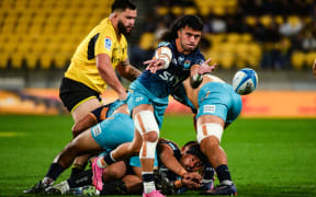 Jonathan Taumateine of Moana Pasifika, Hurricanes v Moana Pasifika, round 16 of the Super Rugby Pacific competition at Sky Stadium, Wellington, New Zealand on Saturday 31 May 2025. Photo: Elias Rodriguez / Photosport