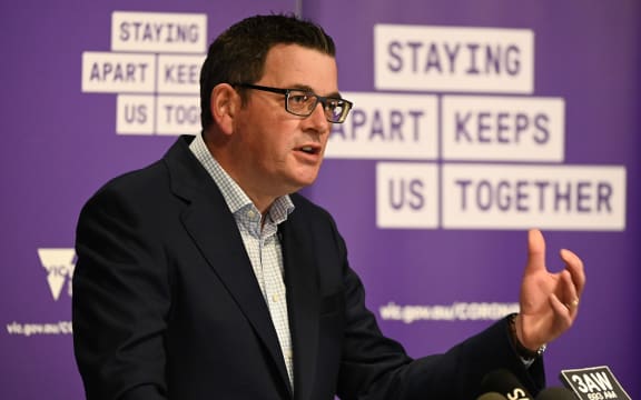 Victoria's state premier Daniel Andrews speaks during a press conference in Melbourne on August 2, 2020, announcing new restrictions to curb the spread of Covid-19.
