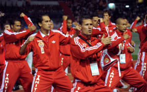 Athletes from Tahiti during the opening ceremony of the 2011 Pacific Games in New Caledonia.