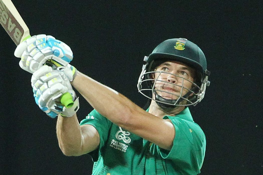 South Africa's Albie Morkel hits a six.
