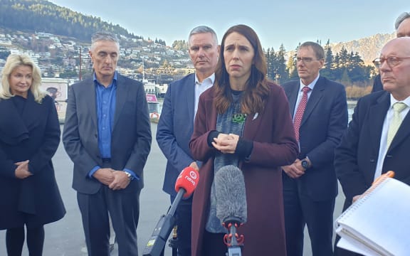 Jacinda Ardern and Kelvin Davis in Queenstown
