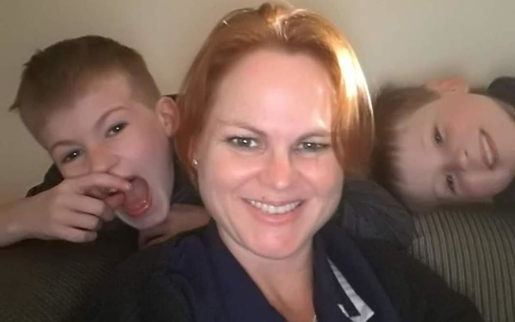 A younger William (left) with his mum Rebecca and younger brother Patrick.