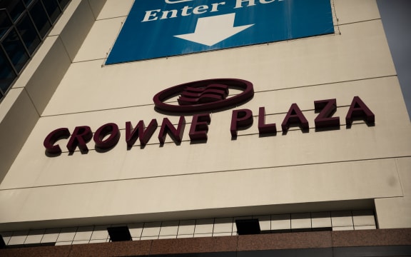Crowne Plaza Hotel in Central Auckland is a designated isolation facility for people who have entered the country post COVID 19.