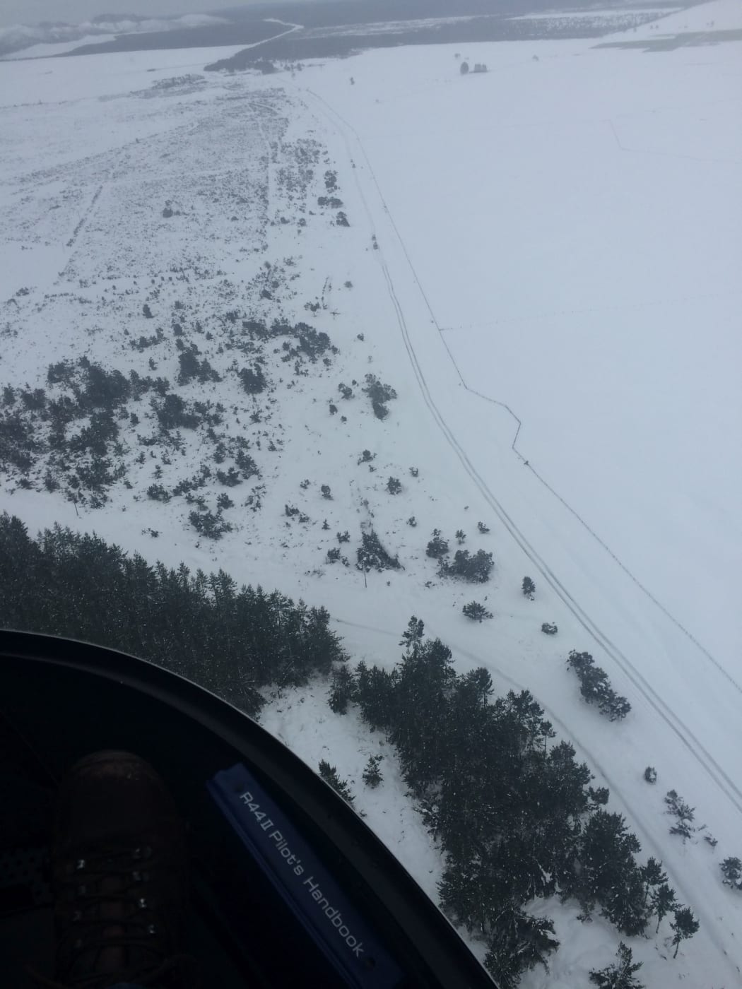 An ariel shot of SH5 at Rangitaiki looking towards Taupo.