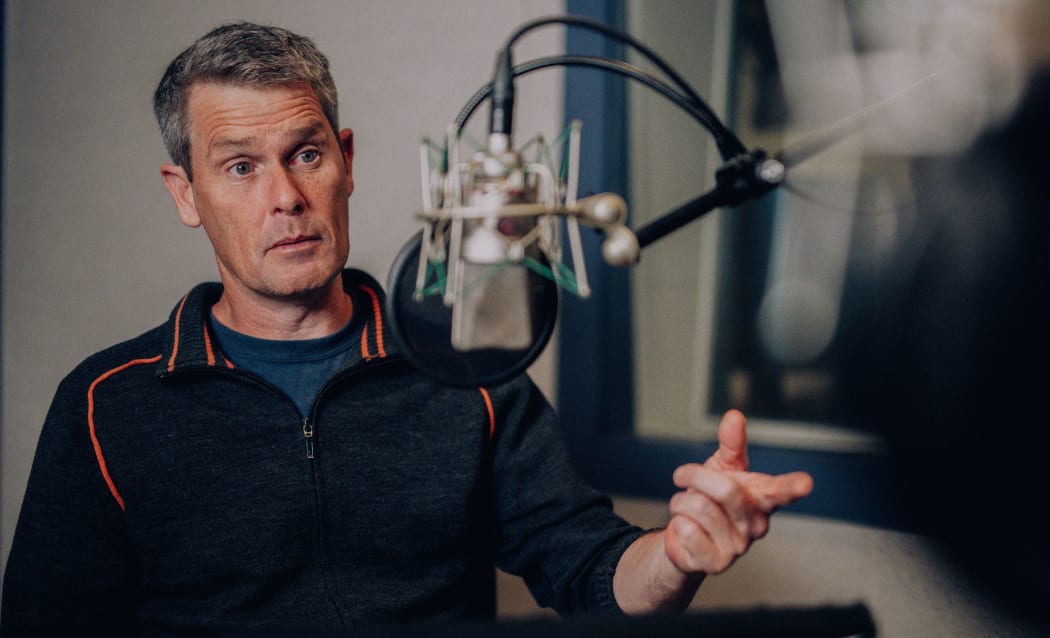 Colin Peacock in the RNZ studio in Wellington.