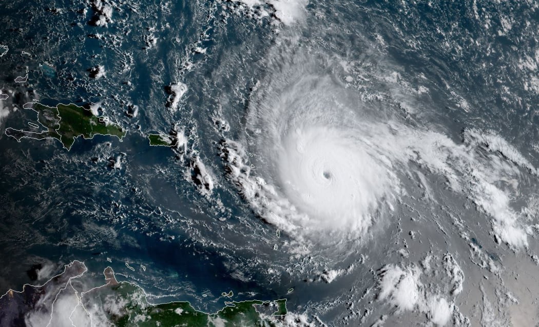 This image obtained from the National Oceanic and Atmospheric Administration shows Hurricane Irma on September 5, 2017.