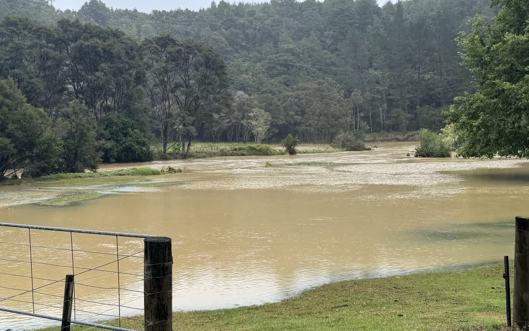 Flooding can be seen all around Ngunguru Road, eest of Whangārei on the way to Tutukaka.