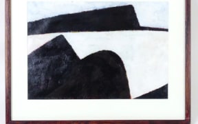 The original John Z Robinson painting with tribute inscribed along the base.