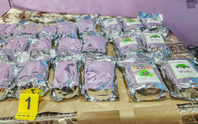 About 1.1 tonnes of methamphetamine was found concealed in containers in the Fijian town of Nadi.
