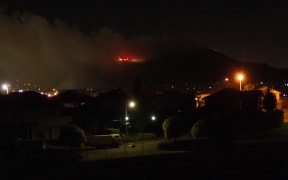Firefighters tackle blaze on Mt Wellington on Guy Fawkes night.