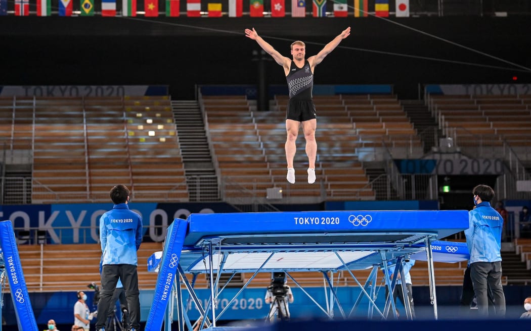 Dylan SCHMIDT. New Zealand. Tokyo 2020 Olympic Games Trampoline Gymnastics at the Ariake Gymnastics Centre. Tokyo, Japan, Saturday 31 July 2021. Mandatory credit: Â© Steve McArthur / www.photosport.nz
