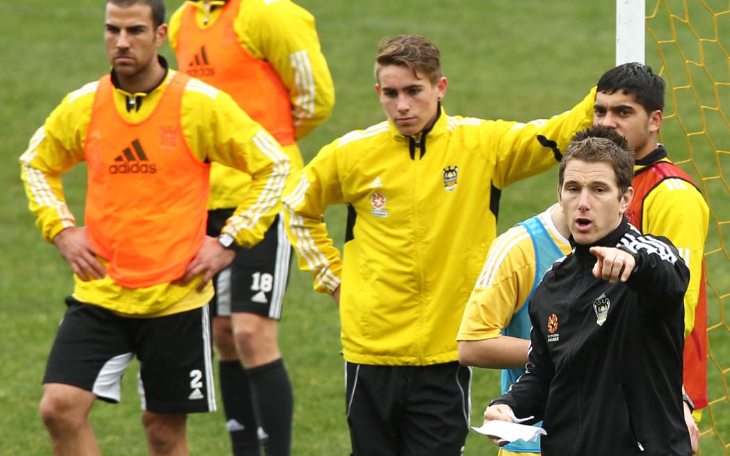 Chris Greenacre during the Wellington Phoenix A-League football training session at Newtown Park, 2012.