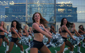 America's Sweethearts: Dallas Cowboys Cheerleaders. (Center) Claire in America's Sweethearts: Dallas Cowboys Cheerleaders. Cr. Courtesy of Netflix © 2024