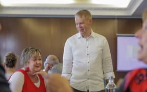 Labour leader Chris Hipkins and MP Megan Woods at the Labour MPs' caucus retreat, Palmerston North, 23 January 2025.