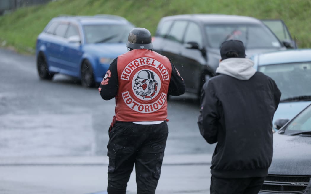 Mongrel mob gang members are out in large numbers as they attend a tangi in Porirua